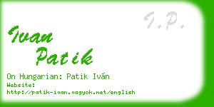 ivan patik business card
